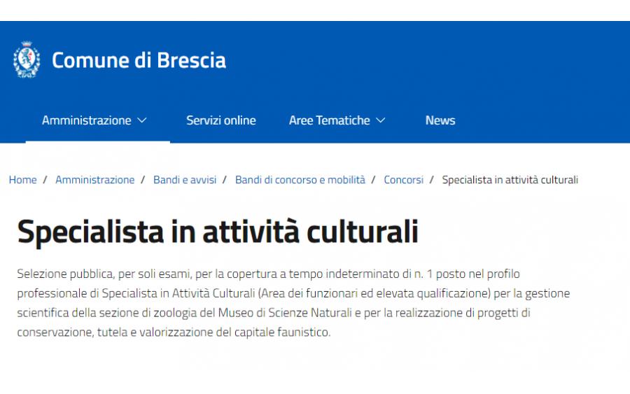 Concorso pubblico per esami per la copertura, a tempo indeterminato, di n. 1 posto